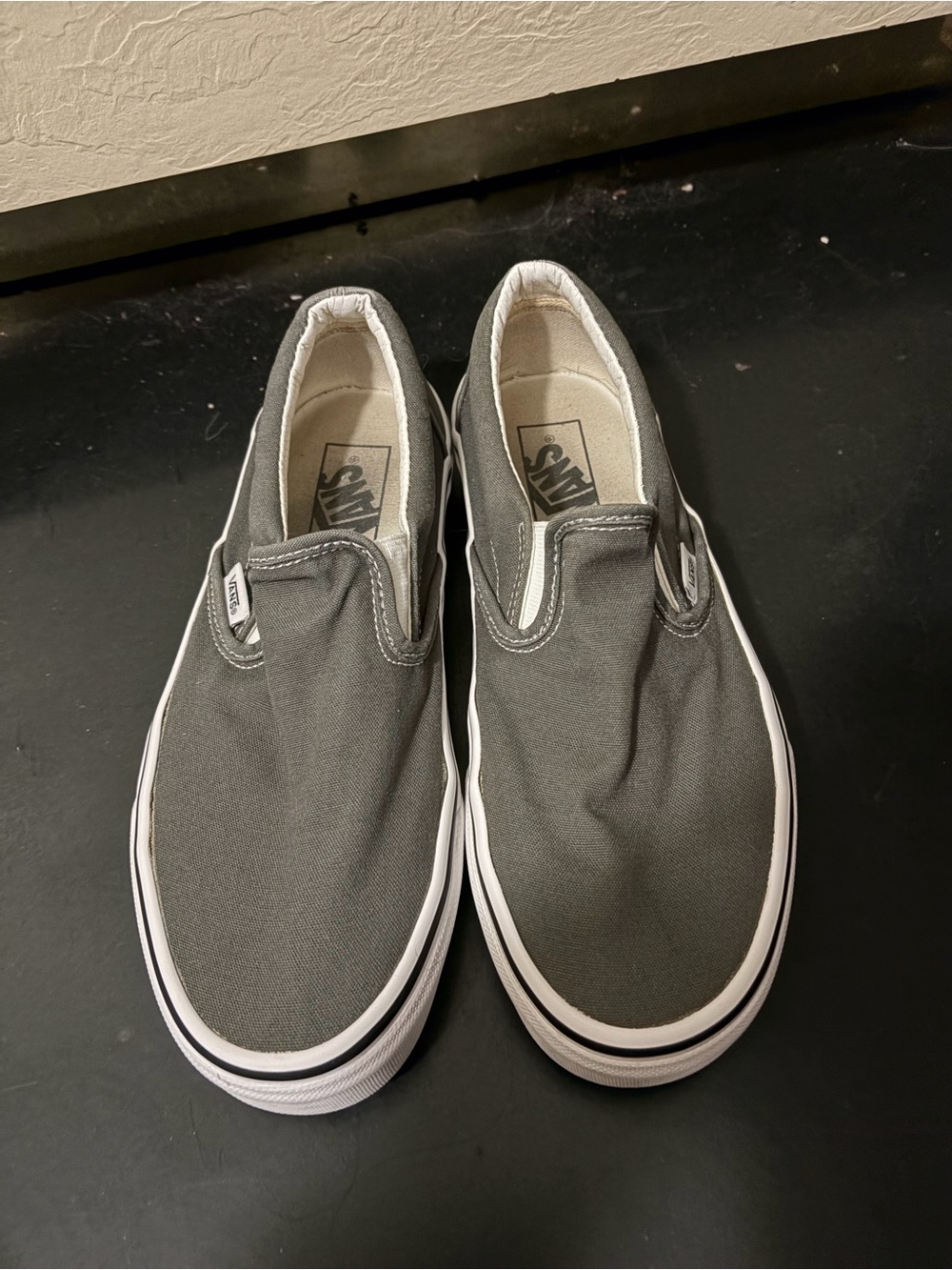 Vans Gray Canvas Slip-On Loafers